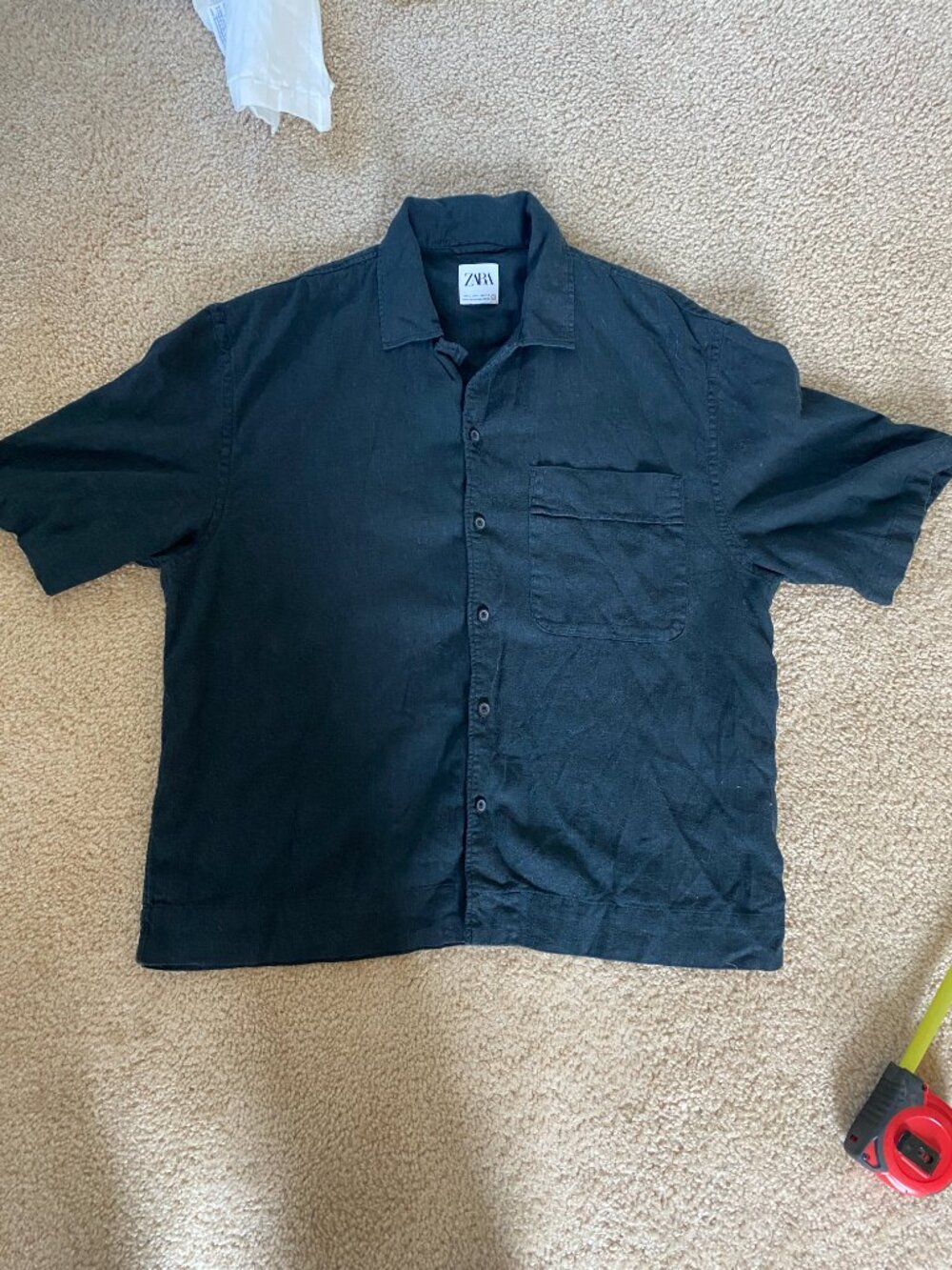 ZARA Black Linen T-shirt Men's Size L